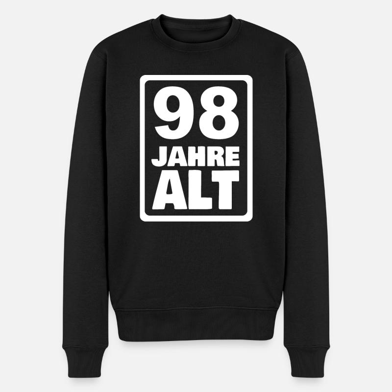 98 - Männer Premium Bio Pullover - Schwarz