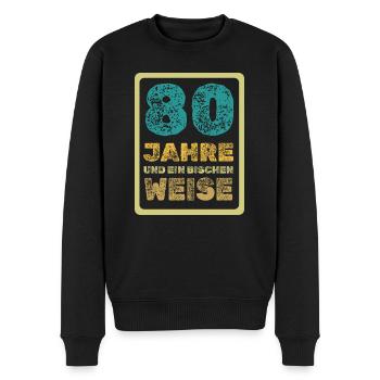Age 80 - Men's Premium Organic Jumper - black - Front - Nico (187cm)