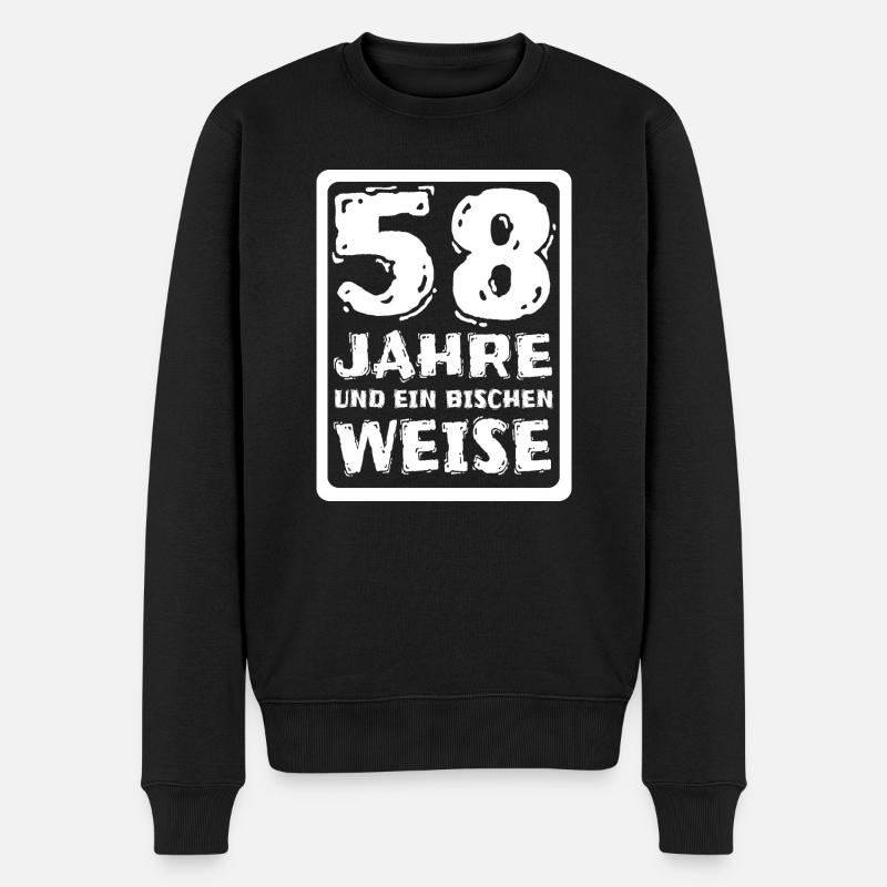 58 - Männer Premium Bio Pullover - Schwarz