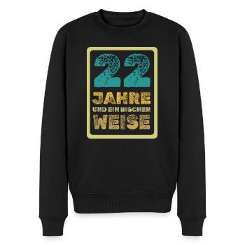 22 - Männer Premium Bio Pullover - Schwarz - Vorne - Nico (187cm)