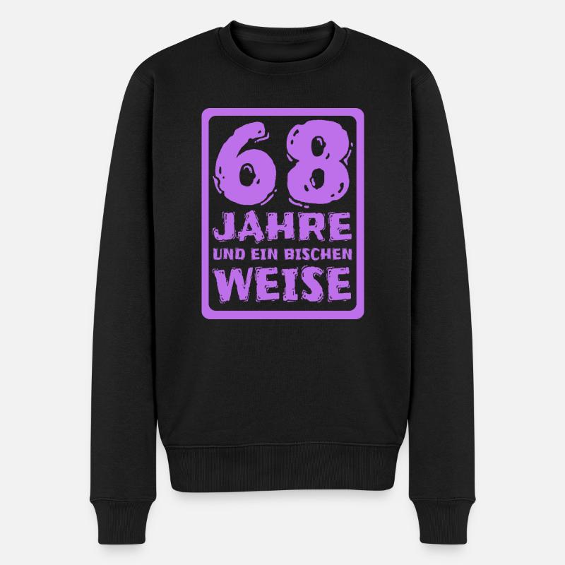 Weisheit 68 - Männer Premium Bio Pullover - Schwarz