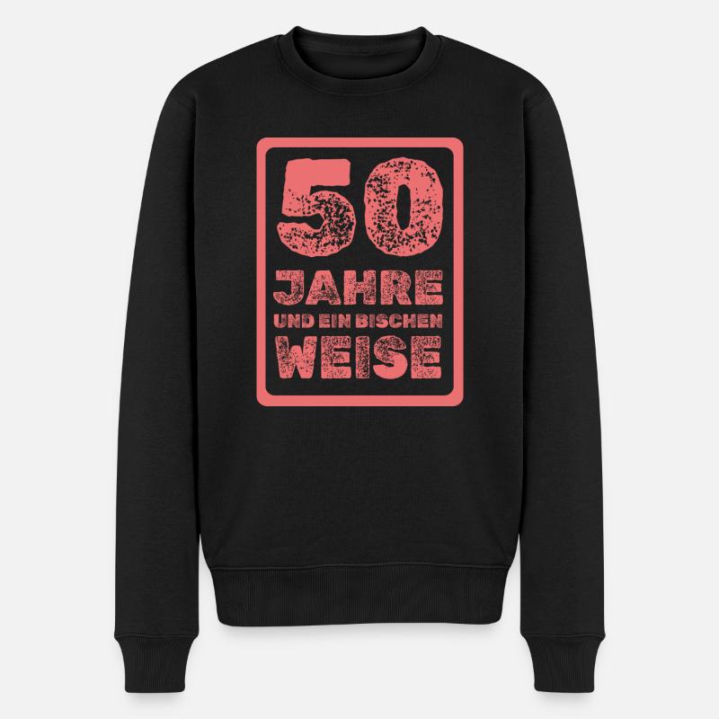 Weisheit 50 - Männer Premium Bio Pullover - Schwarz