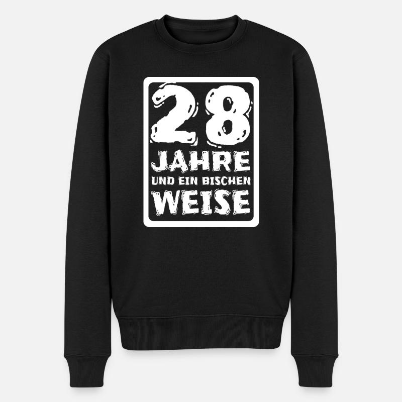 28 - Männer Premium Bio Pullover - Schwarz