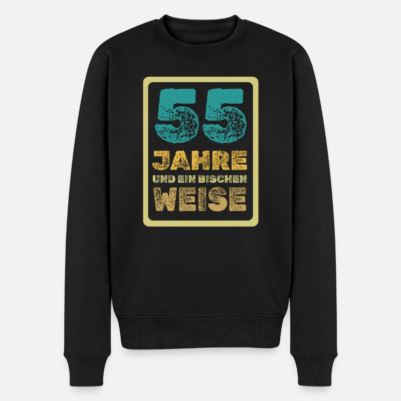 55 - Männer Premium Bio Pullover - Schwarz