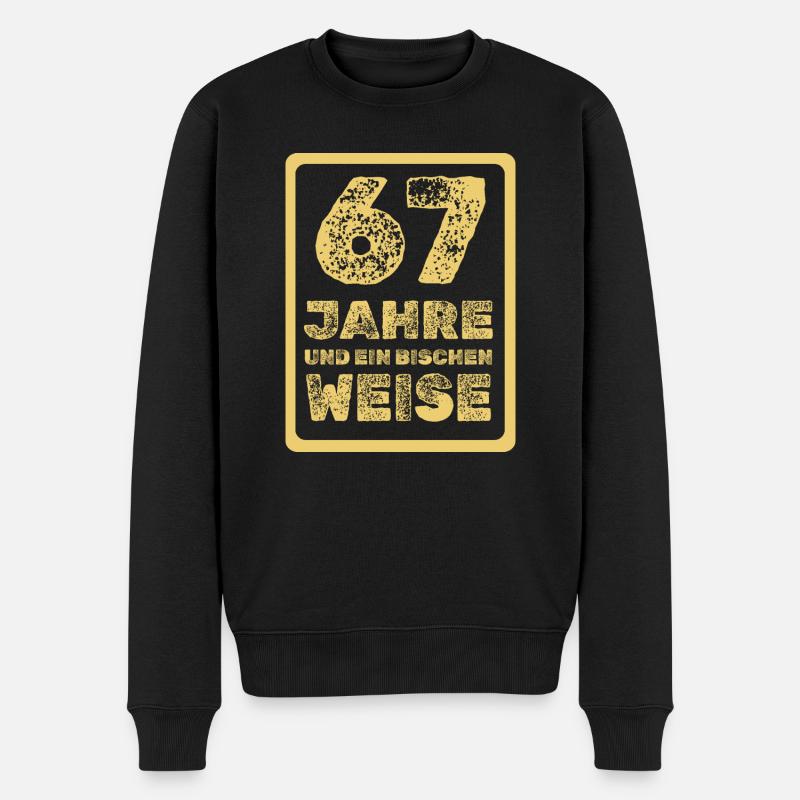 Weisheit 67 - Männer Premium Bio Pullover - Schwarz