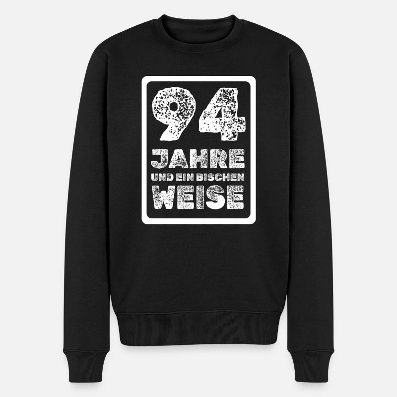 Weisheit 94 - Männer Premium Bio Pullover - Schwarz