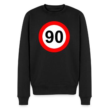 Road sign speed limit 90 - Men's Premium Organic Jumper - black - Front - Nico (187cm)