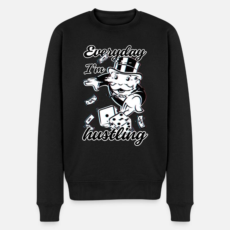Monopoly Everyday I'm Hustling 3D Avec Des Cubes - Pull Premium bio Homme - noir