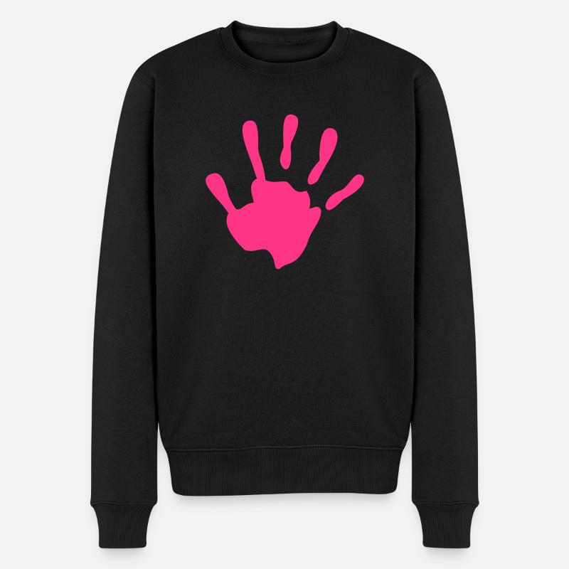 Hand - Hände - Handabdruck - Männer Premium Bio Pullover - Schwarz