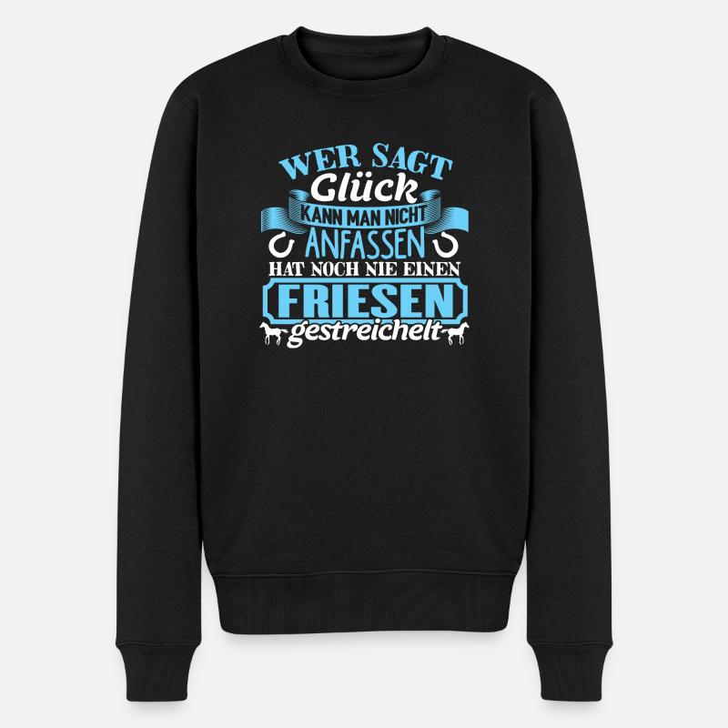 FRIESEN - Glück zum anfassen - Männer Premium Bio Pullover - Schwarz