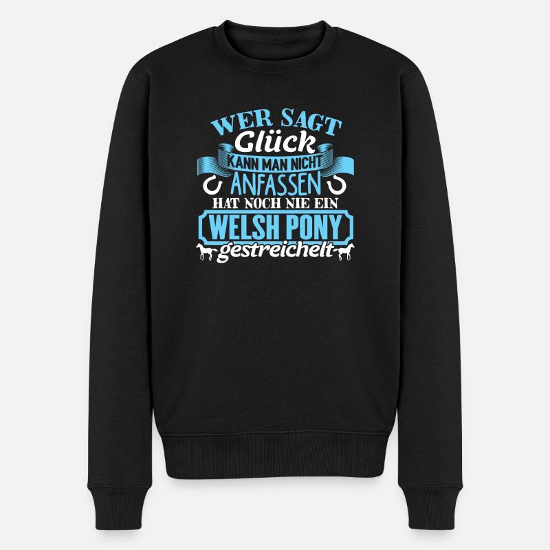 WELSH-PONY - Glück zum anfassen - Männer Premium Bio Pullover - Schwarz