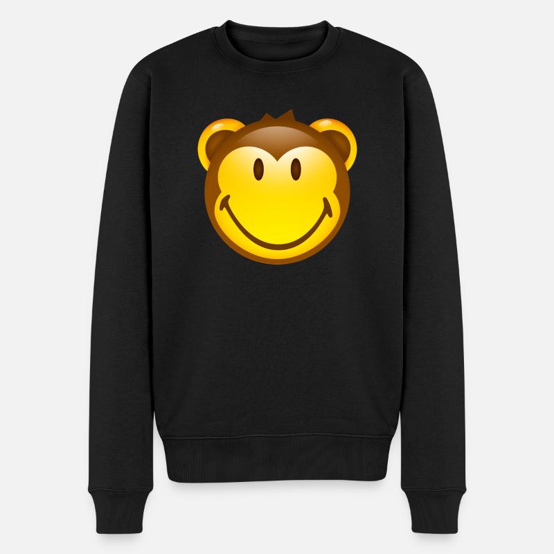Smiley Monkey - Pull Premium bio Homme - noir
