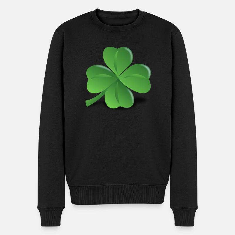 Klee - Männer Premium Bio Pullover - Schwarz