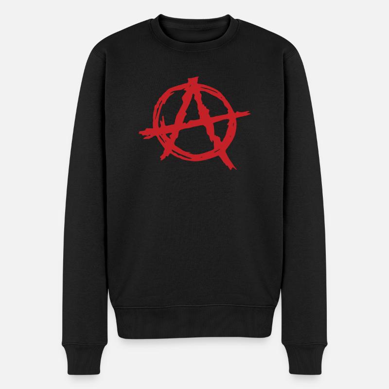Anarchie - Männer Premium Bio Pullover - Schwarz