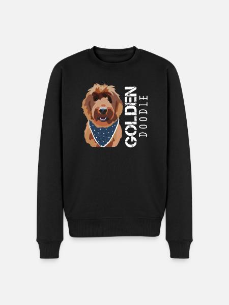 Goldendoodle mit Schriftzug - Männer Premium Bio Pullover - Schwarz