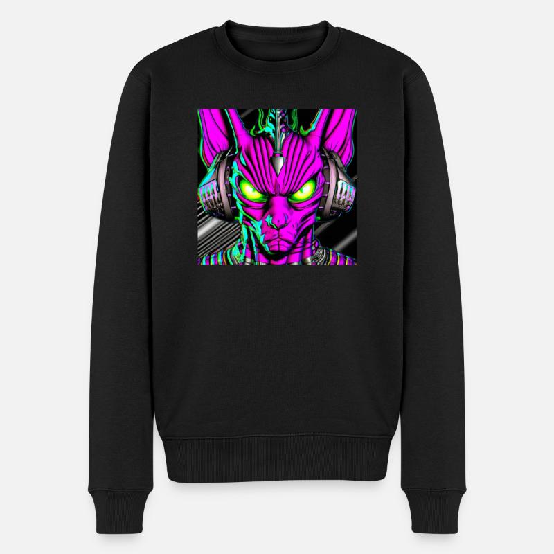 Wütende Katze - Männer Premium Bio Pullover - Schwarz