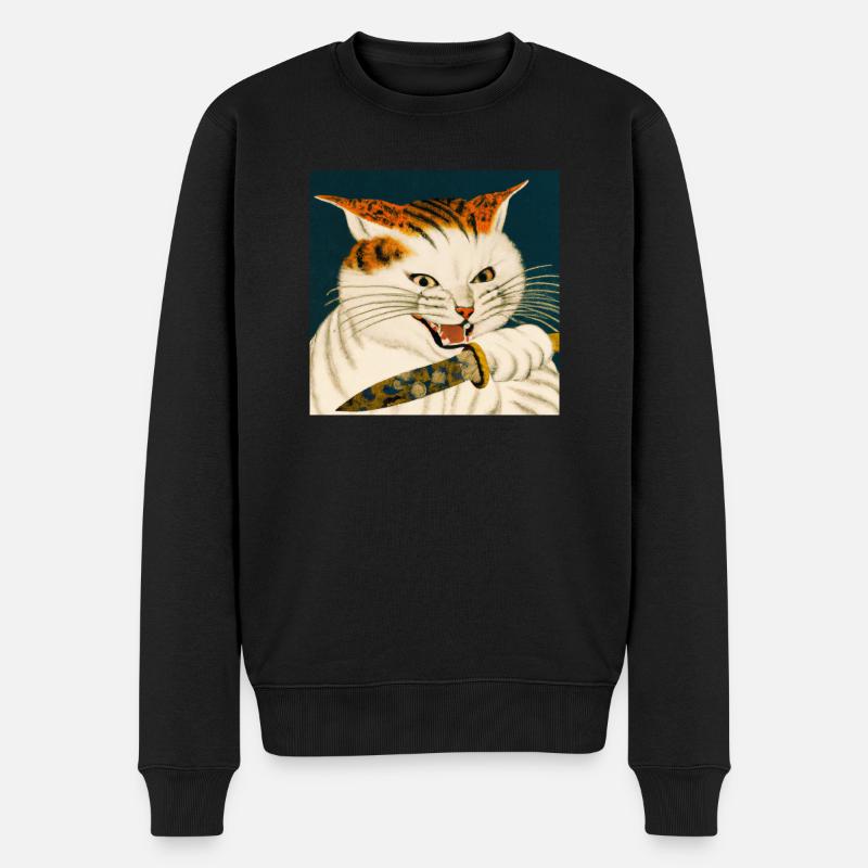 Catana - Japanese Ukiyo Gemälde - Männer Premium Bio Pullover - Schwarz