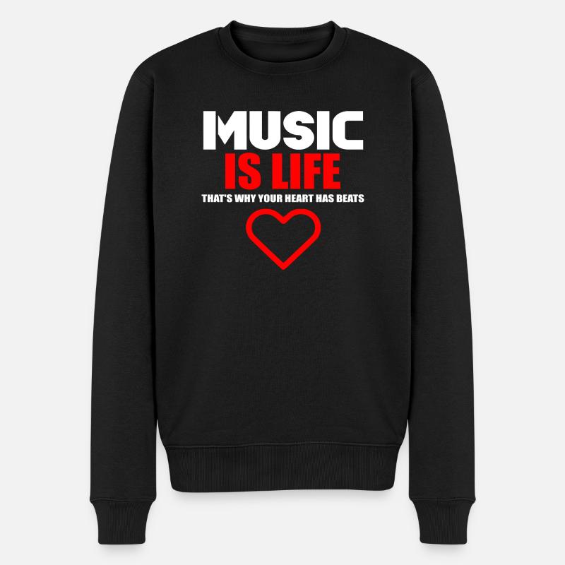 Life-Musik-Logo - Männer Premium Bio Pullover - Schwarz