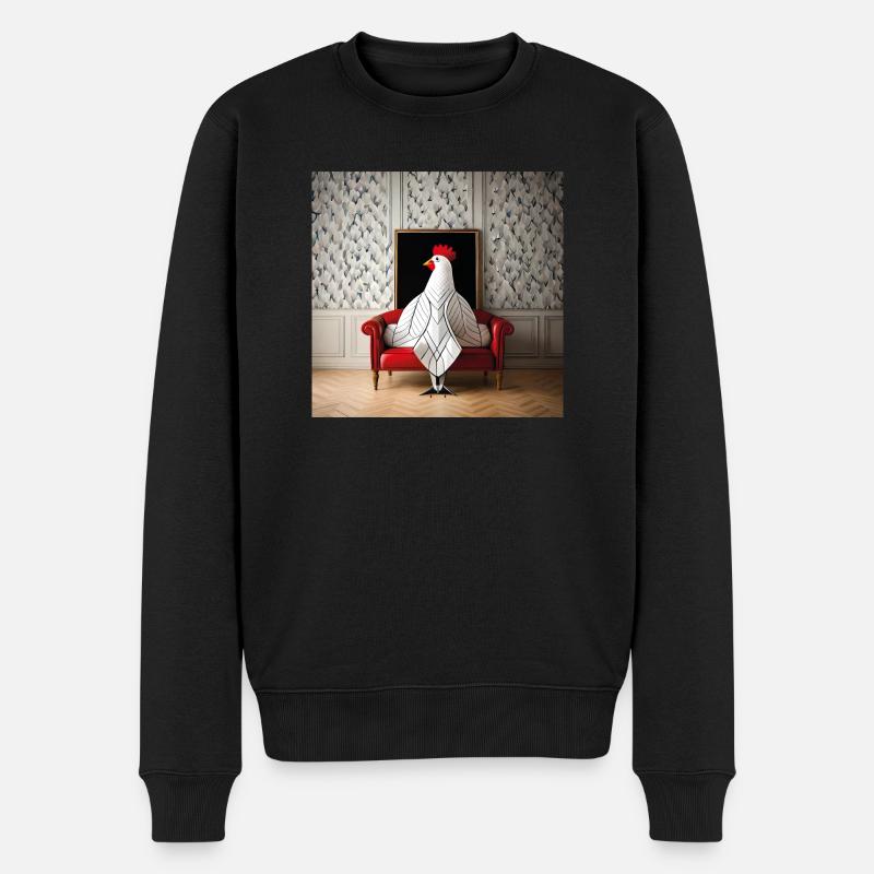 kingchicken - Männer Premium Bio Pullover - Schwarz