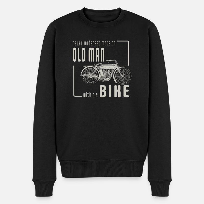 never underestimate - Männer Premium Bio Pullover - Schwarz
