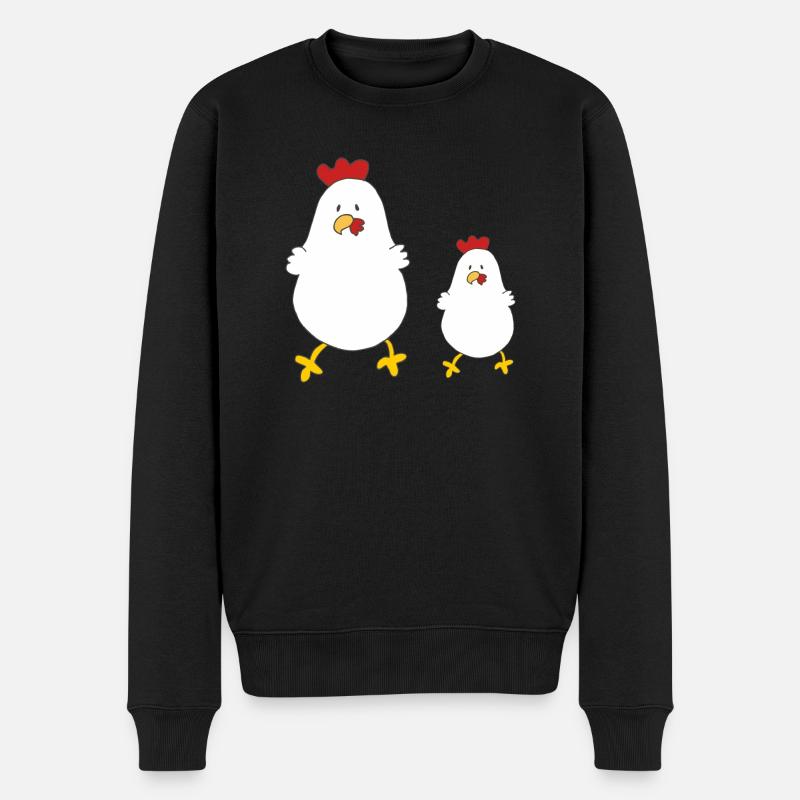 mutter kind huhn - Männer Premium Bio Pullover - Schwarz
