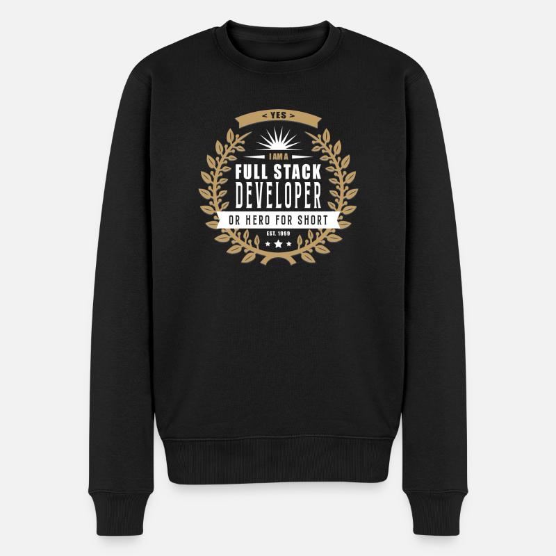 Full Stack Developer hell - Männer Premium Bio Pullover - Schwarz