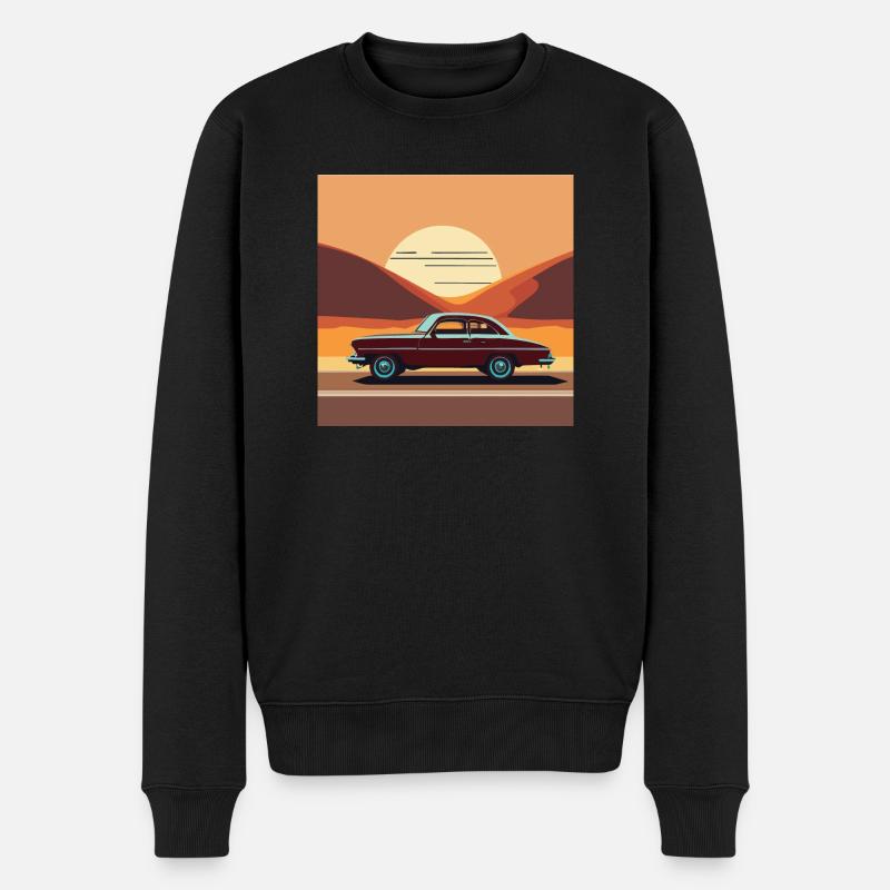 Auto / Oldtimer /Sonnenuntergang - Männer Premium Bio Pullover - Schwarz