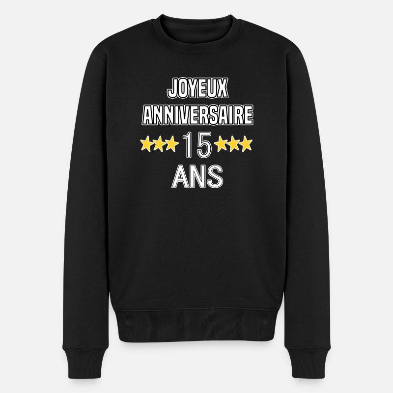 Joyeux Anniversaire 15 Ans - Pull Premium bio Homme - noir