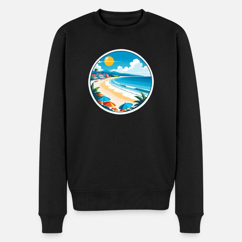 Strandurlaub Sonne Meer - Männer Premium Bio Pullover - Schwarz
