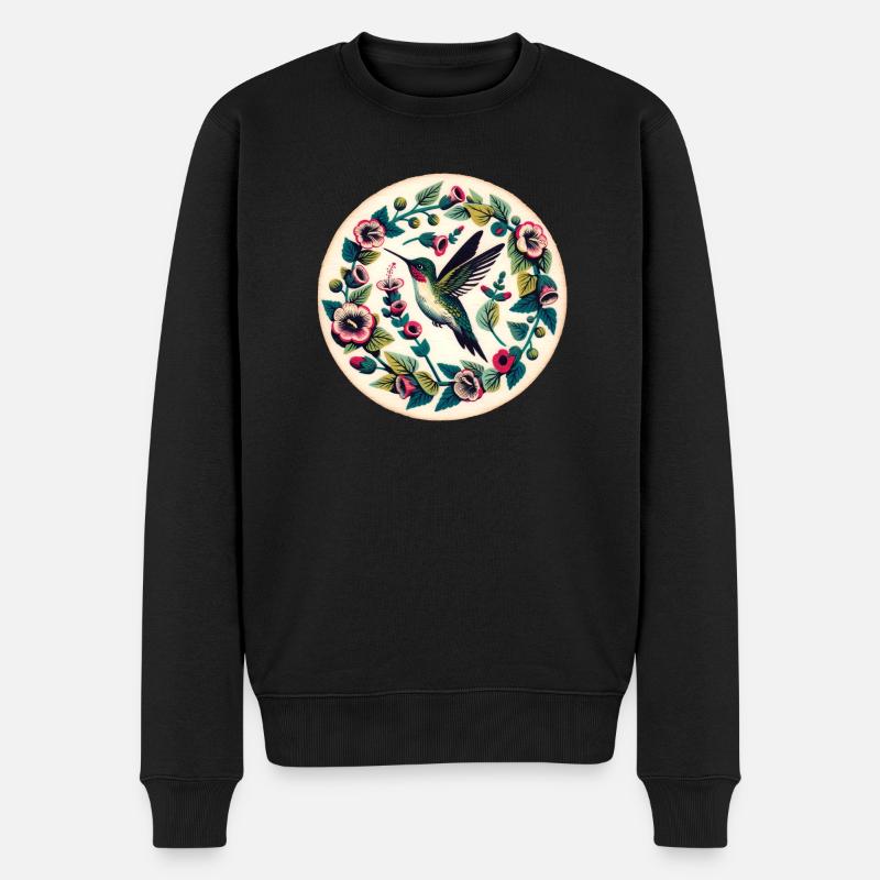 Kolibri - Männer Premium Bio Pullover - Schwarz