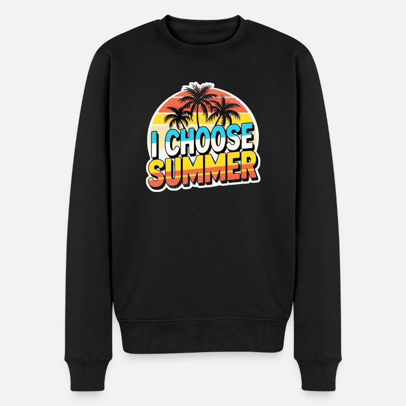 choose summer - vacances d'été - Pull Premium bio Homme - noir
