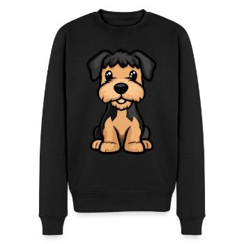 Airedale Terrier Chien Mignon - Pull Premium bio Homme - noir - Devant - Nico (187cm)