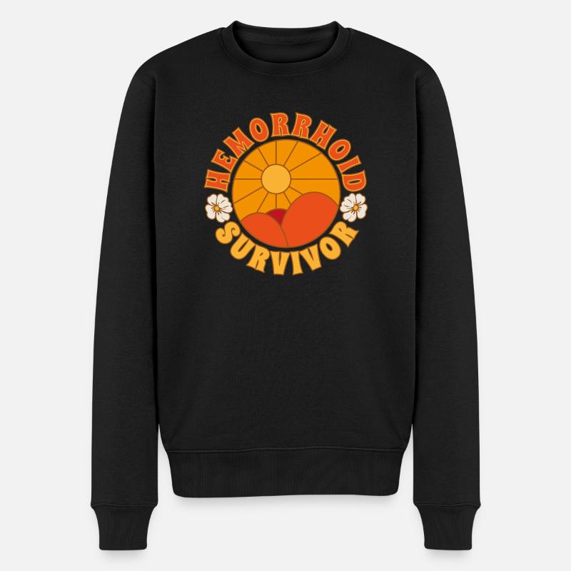 Hemorrhoid Survivor - Männer Premium Bio Pullover - Schwarz