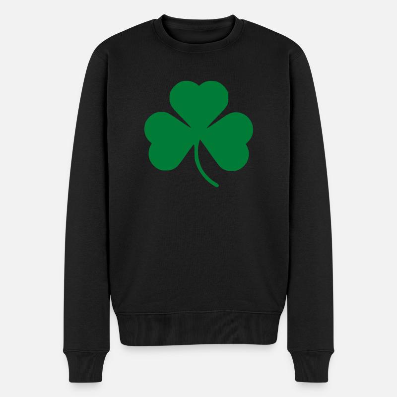 Shamrock - Männer Premium Bio Pullover - Schwarz