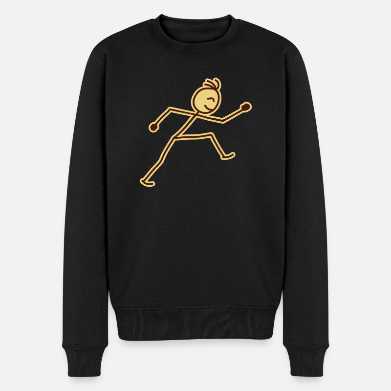 walking_stick_figure_2c - Pull Premium bio Homme - noir