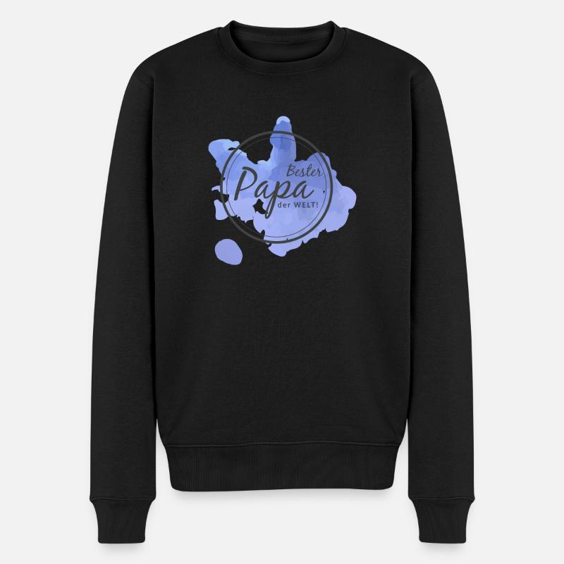 Bester Papa der Welt - Männer Premium Bio Pullover - Schwarz