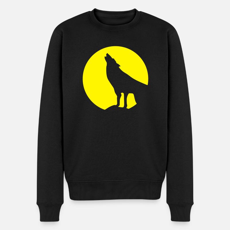 Wolve & Moonlight, Wolf, Wolves - Men's Premium Organic Jumper - black