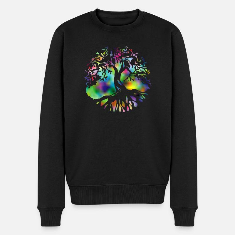 tree of life colorful - Männer Premium Bio Pullover - Schwarz
