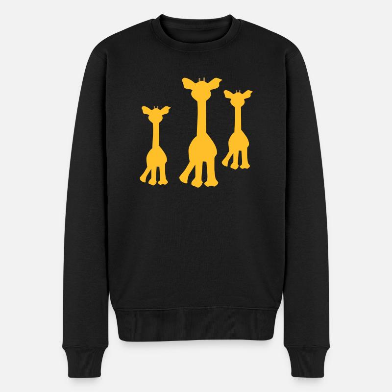 giraffe - Männer Premium Bio Pullover - Schwarz