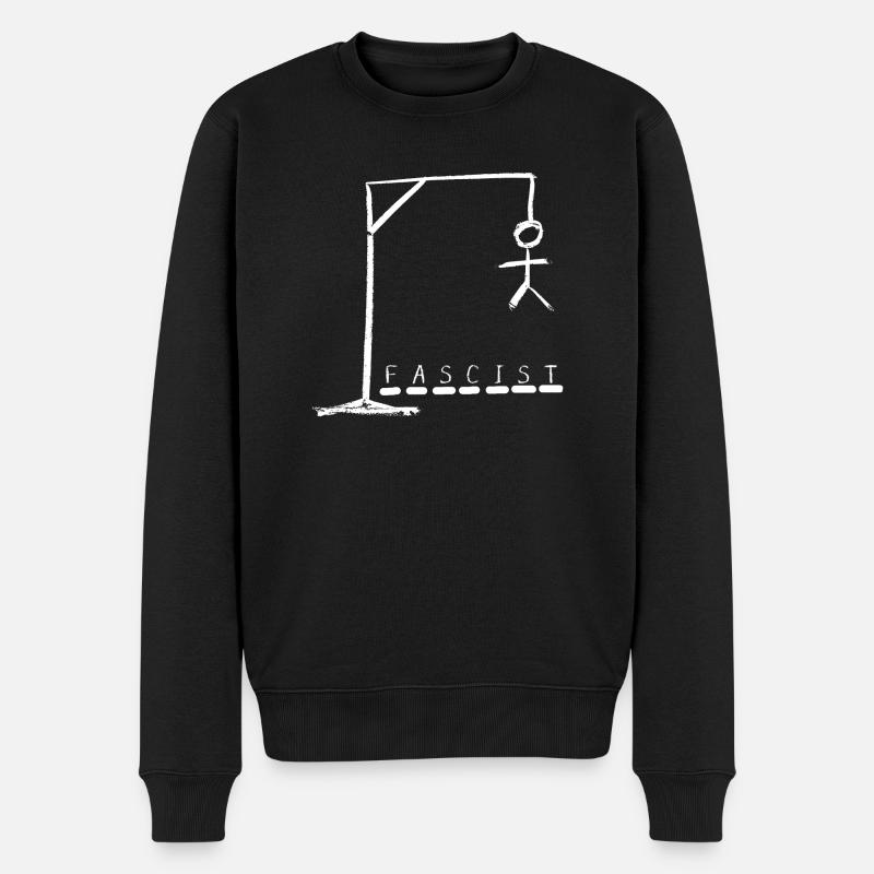 Hangman Game Antifascist - Männer Premium Bio Pullover - Schwarz