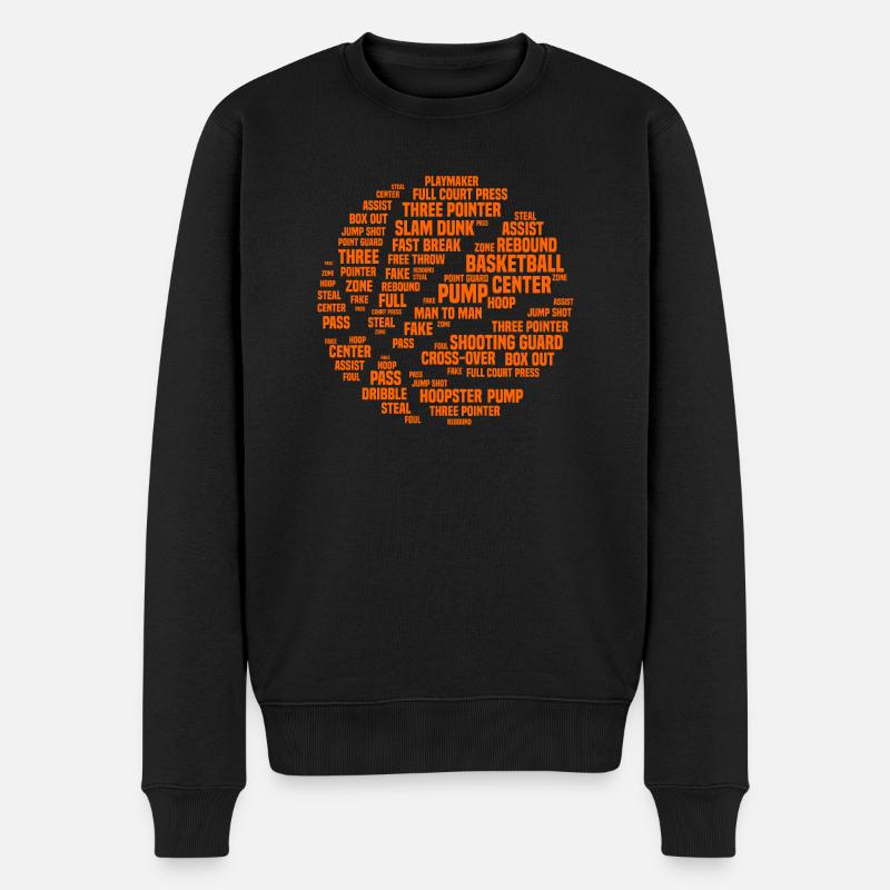 Basket-ball de mots basketteur - Pull Premium bio Homme - noir