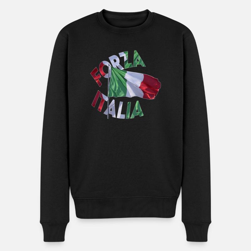 Italiano Forza Italia Calcio Geschenk - Männer Premium Bio Pullover - Schwarz