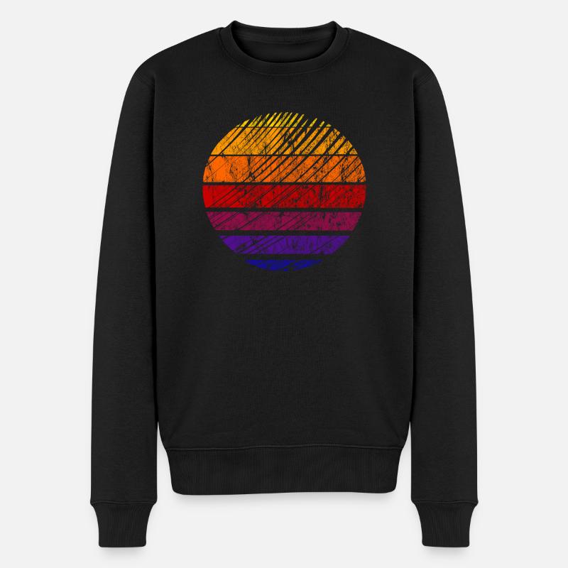 Sonne Sonne, Sonnenuntergang, Abend - Männer Premium Bio Pullover - Schwarz