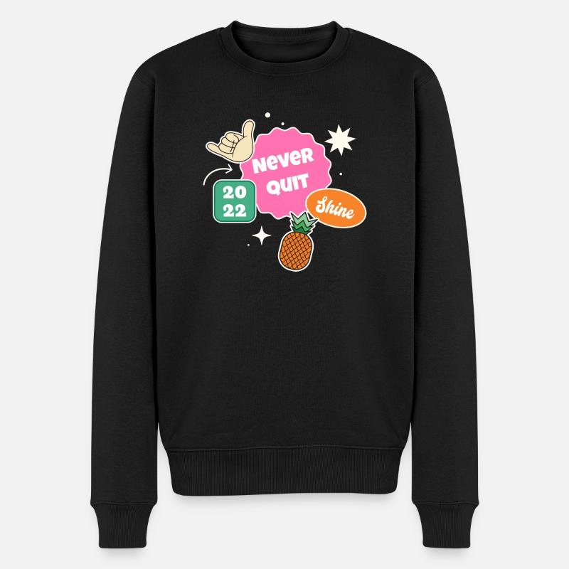 Nie aufhören - Männer Premium Bio Pullover - Schwarz
