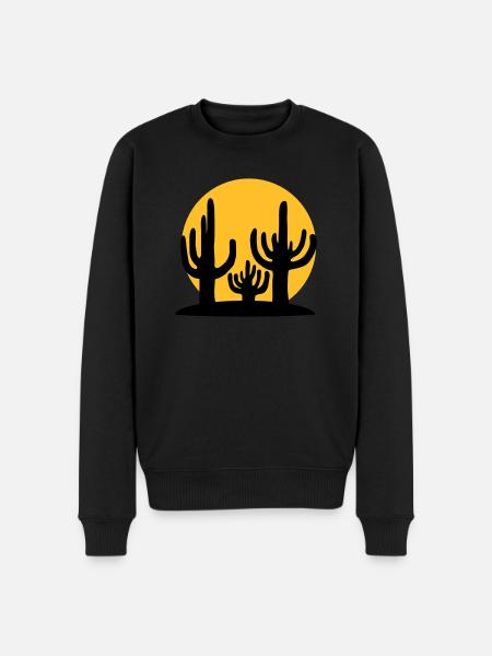 Silhouette Sun 3 Cacti - Men's Premium Organic Jumper - black