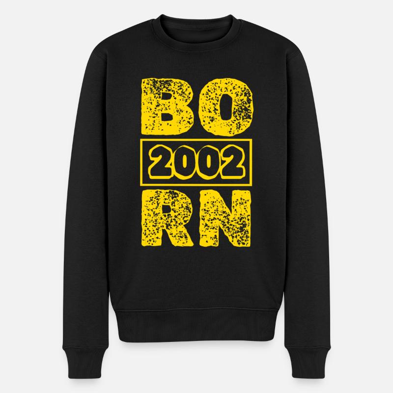 Jahr 2002 - Männer Premium Bio Pullover - Schwarz