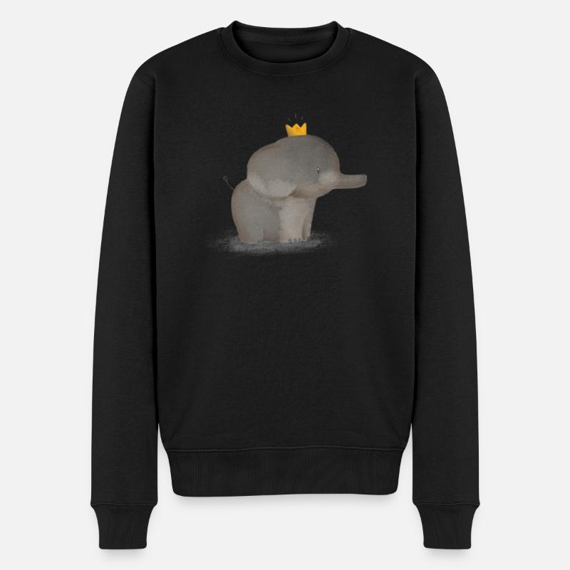 Kleiner Süßer Elefant - Männer Premium Bio Pullover - Schwarz