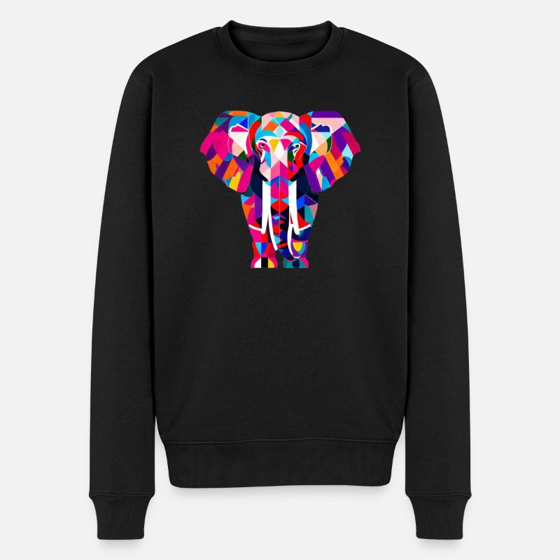 Elephant - Männer Premium Bio Pullover - Schwarz