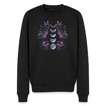 Dunkle Mondphasen - Männer Premium Bio Pullover - Schwarz - Vorne - Nico (187cm)
