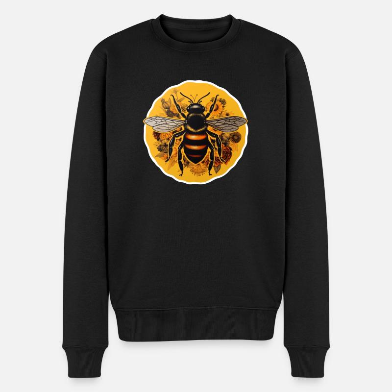 Honigbiene - Männer Premium Bio Pullover - Schwarz